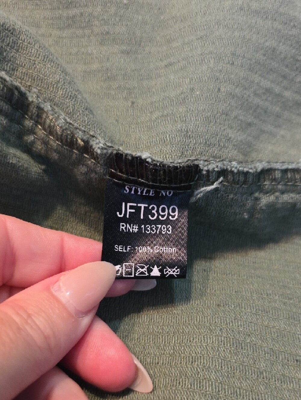 POL Green Corduroy Trucker Jacket Women Medium Cropped Distressed Boho Shacket - Picture 8 of 11